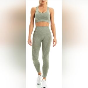 Piece Workout Outfits Sports Bra Seamless Leggings Yoga Gym Activewear Set